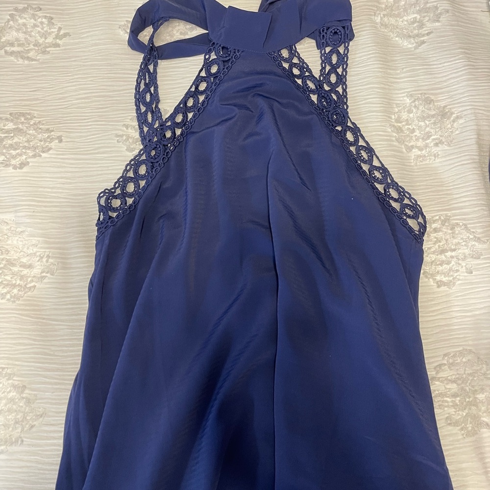 Lulus blue formal mini flowy dress